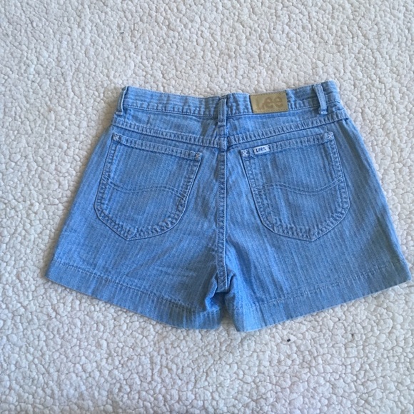 Vintage Lee Blue Mom Wedgie striped Shorts 7 - Picture 2 of 5